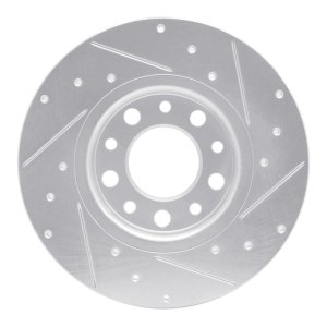 Chrysler 200 Brake Rotor (1) - Rear Left - R1 Concepts - Drilled & Slotted - Silver - `14-`22
